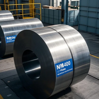 Contraste entre Hardox 400 et Baosteel NM400